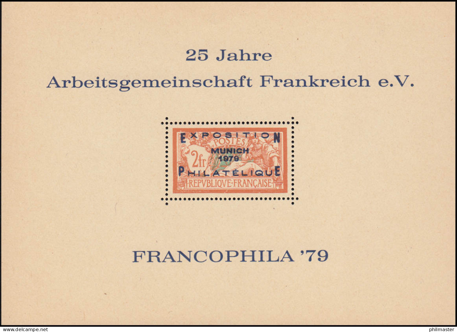 Sonderdruck 25 Jahre ARGE Frankreich E.V. Ausstellung FRANCOPHILA 1979 - Privatpost