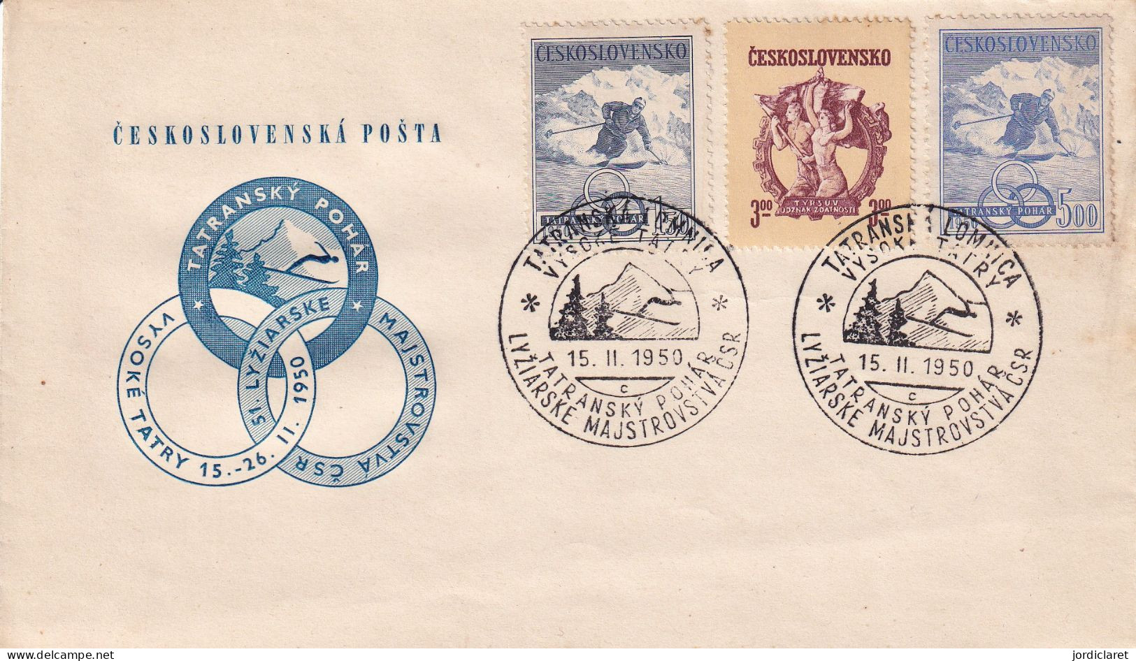 FDC CHECOSLOVAQUIA  1950 - Inverno