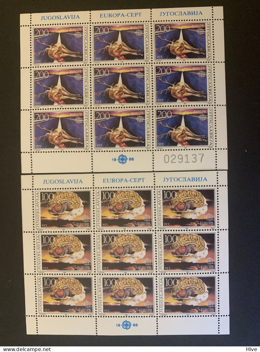 YUGOSLAVIA,1986 Fauna EUROPA CEPT MNH - Ungebraucht