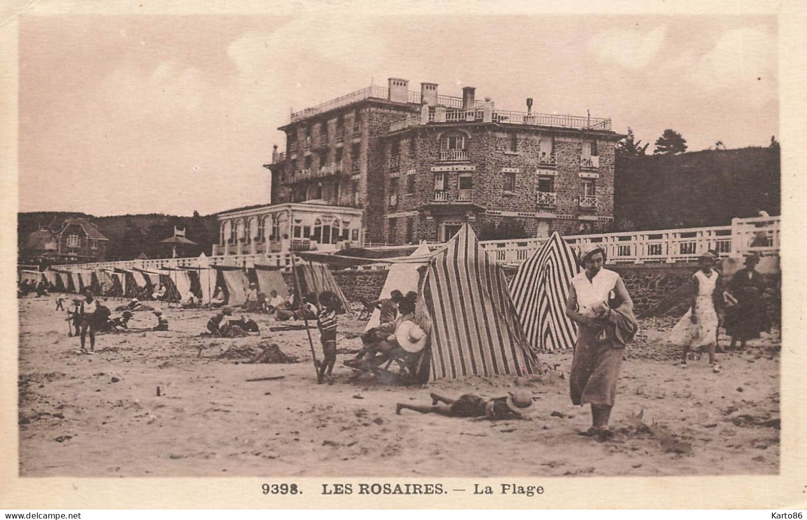 Les Rosaires , Plérin * Hôtel Et La Plage * Baigneurs Baigneuse Tentes Bain - Plérin / Saint-Laurent-de-la-Mer