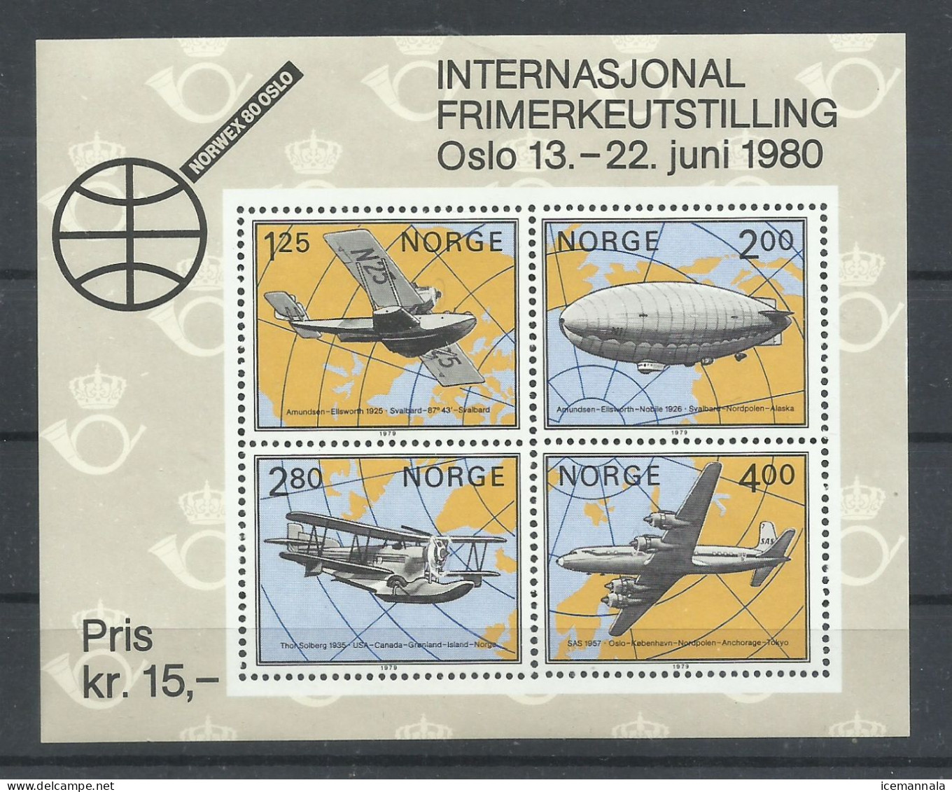 NORUEGA  YVERT   H/B  3  MNH  ** - Zeppeline