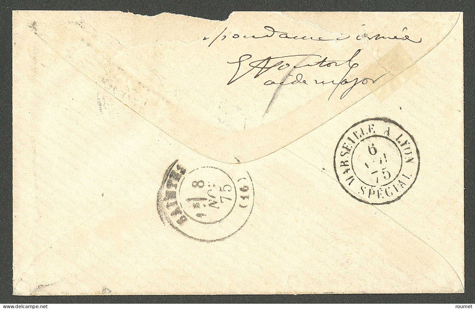 Lettre No 23 Obl Ancre Sur Enveloppe Avec Cad "Cor.d Arm. Lig. N Paq.Fr. N°" Oct 75, Pour La France. - TB - Sonstige & Ohne Zuordnung