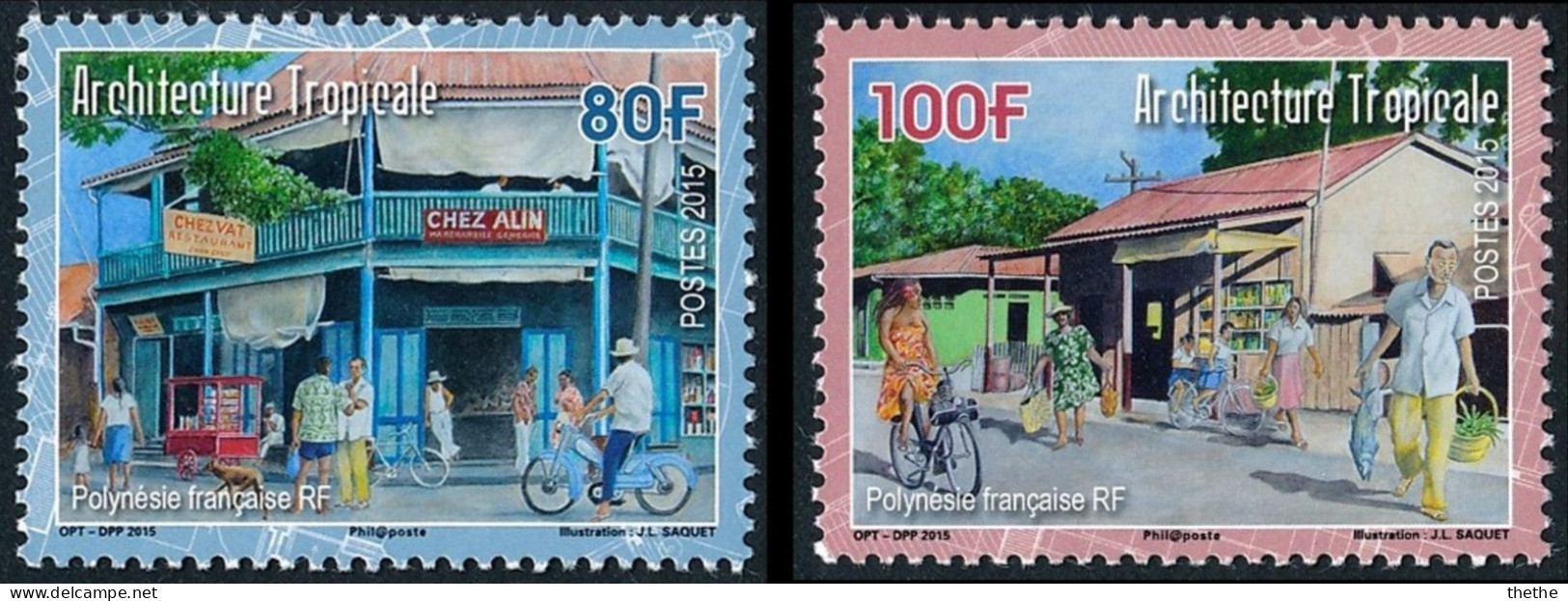 POLYNESIE FRANCAISE -  Architecture Tropicale - Unused Stamps
