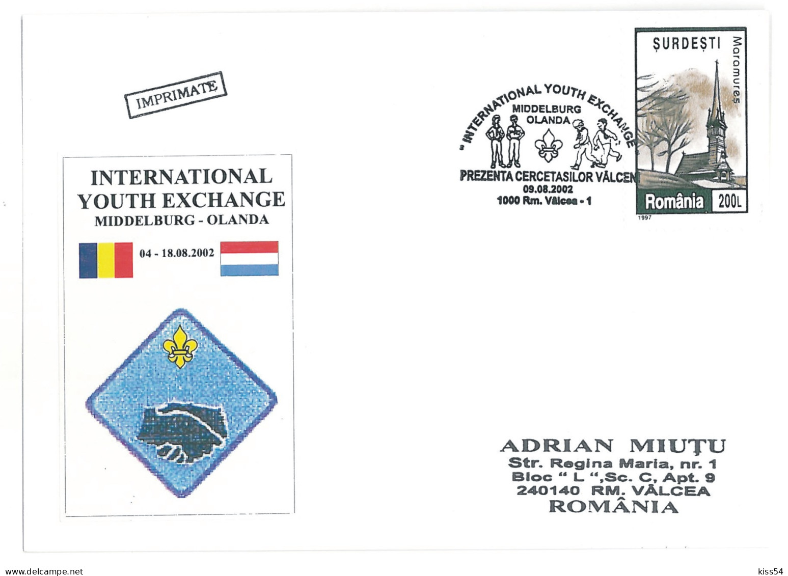 SC 61 - 1324 Scout ROMANIA - Cover - Used - 2002 - Lettres & Documents