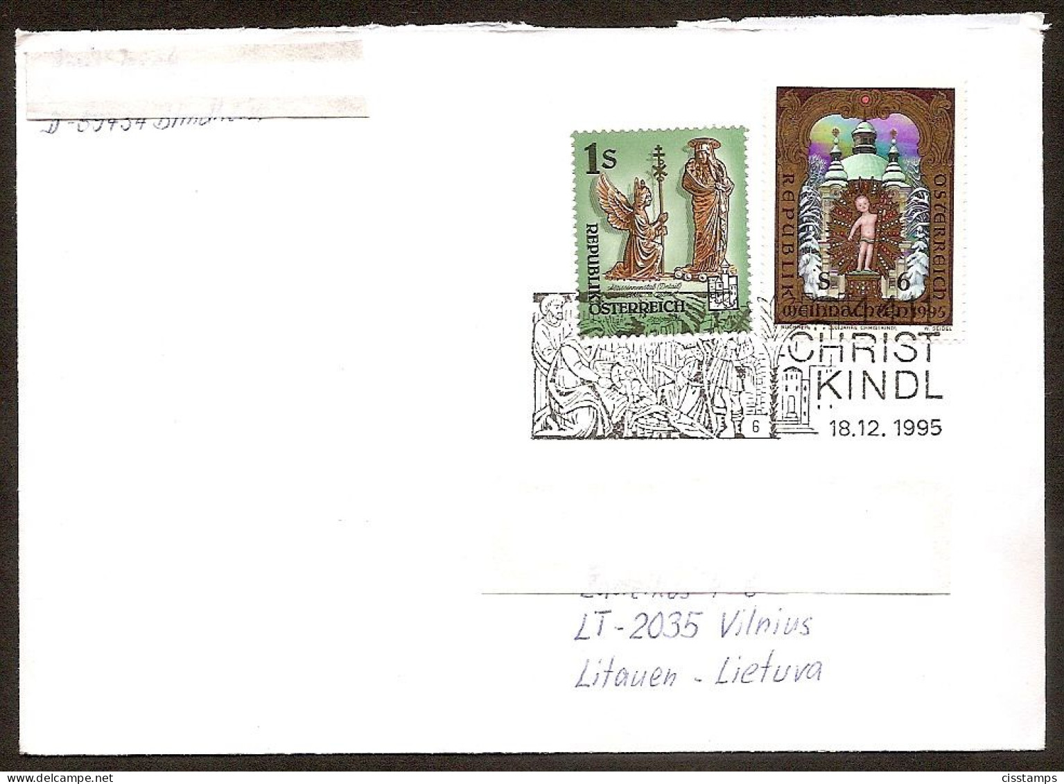 AUSTRIA 1995●Christkindl ●●Weihnachten●Brief Nach Litauen - Lettres & Documents