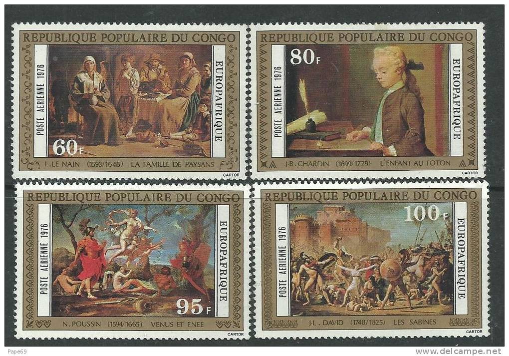 Congo PA N° 222 / 25 XX  Europafrique, Tableaux Célèbres, Les 4 Valeurs Sans Charnière, TB - Ungebraucht