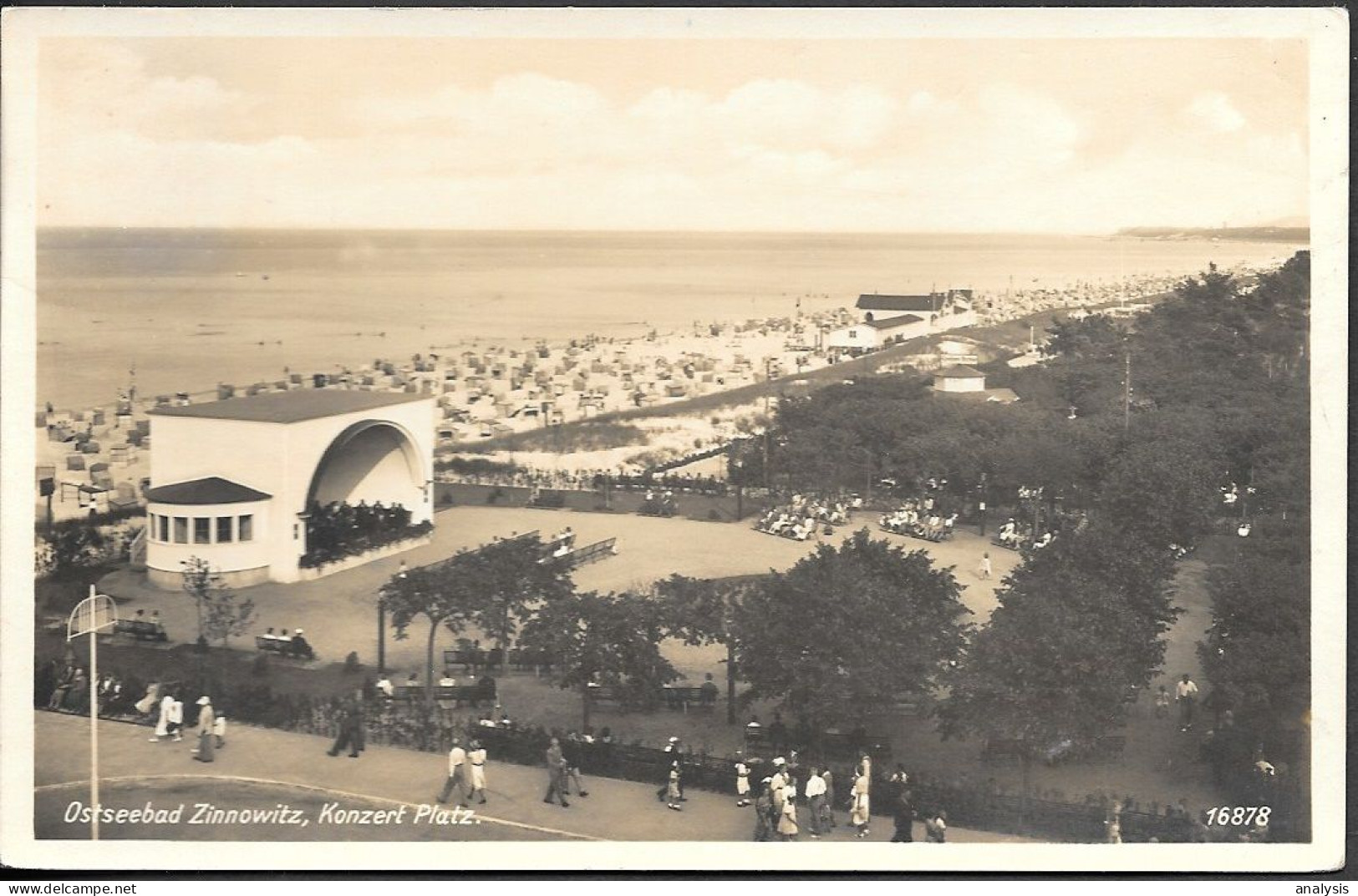 Germany Usedom Island Zinnowitz Konzertplatz Old Real Photo PC 1941 Mailed - Zinnowitz