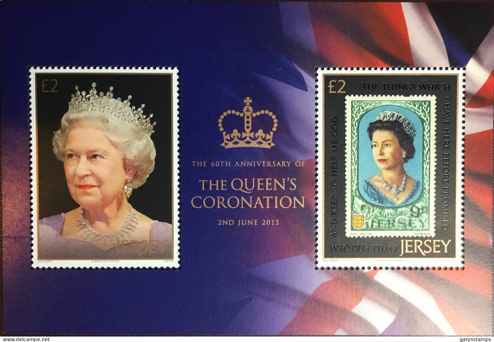 Jersey 2013 Coronation Anniversary Minisheet MNH - Jersey