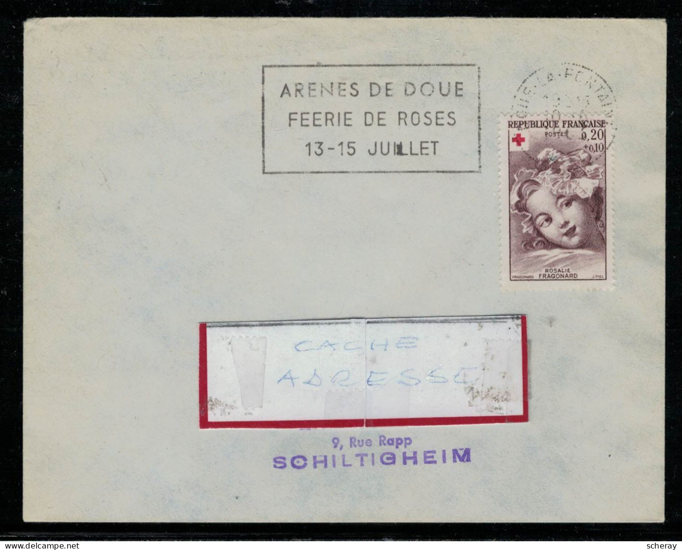 FAG  DOUE LA FONTAINE  1963   ARENES FEERIE DE ROSES 13/15 JUILLET SUR  YT 1366 - Cruz Roja