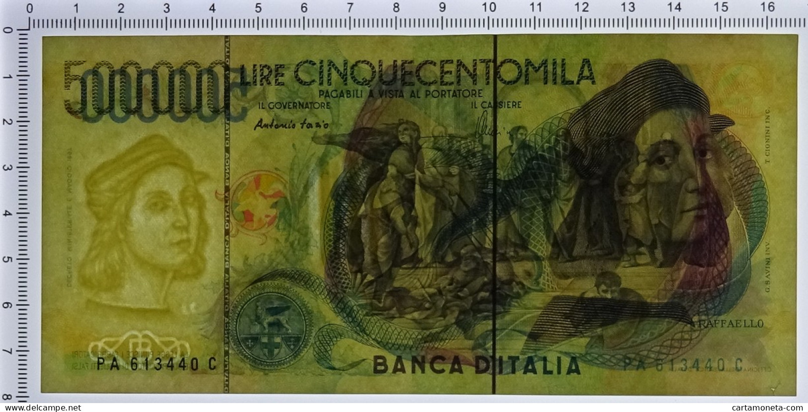 500000 LIRE BANCA D'ITALIA RAFFAELLO LETTERA A 13/05/1997 SPL- - Other & Unclassified