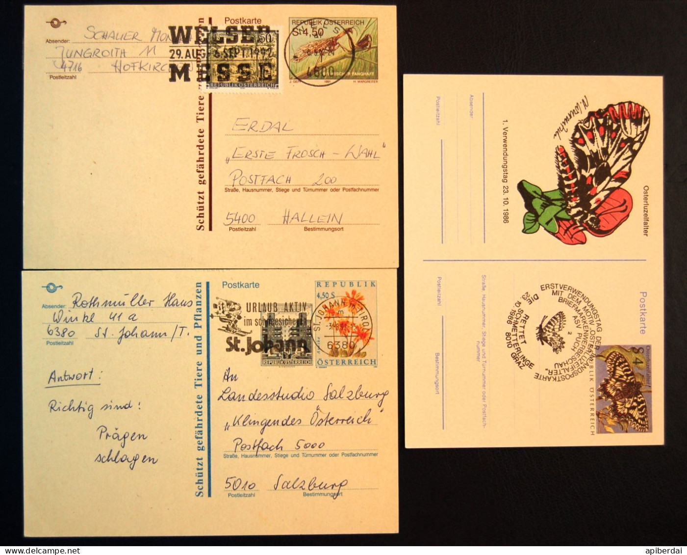 Autriche Austria - 15 Cards All Differents - FDC