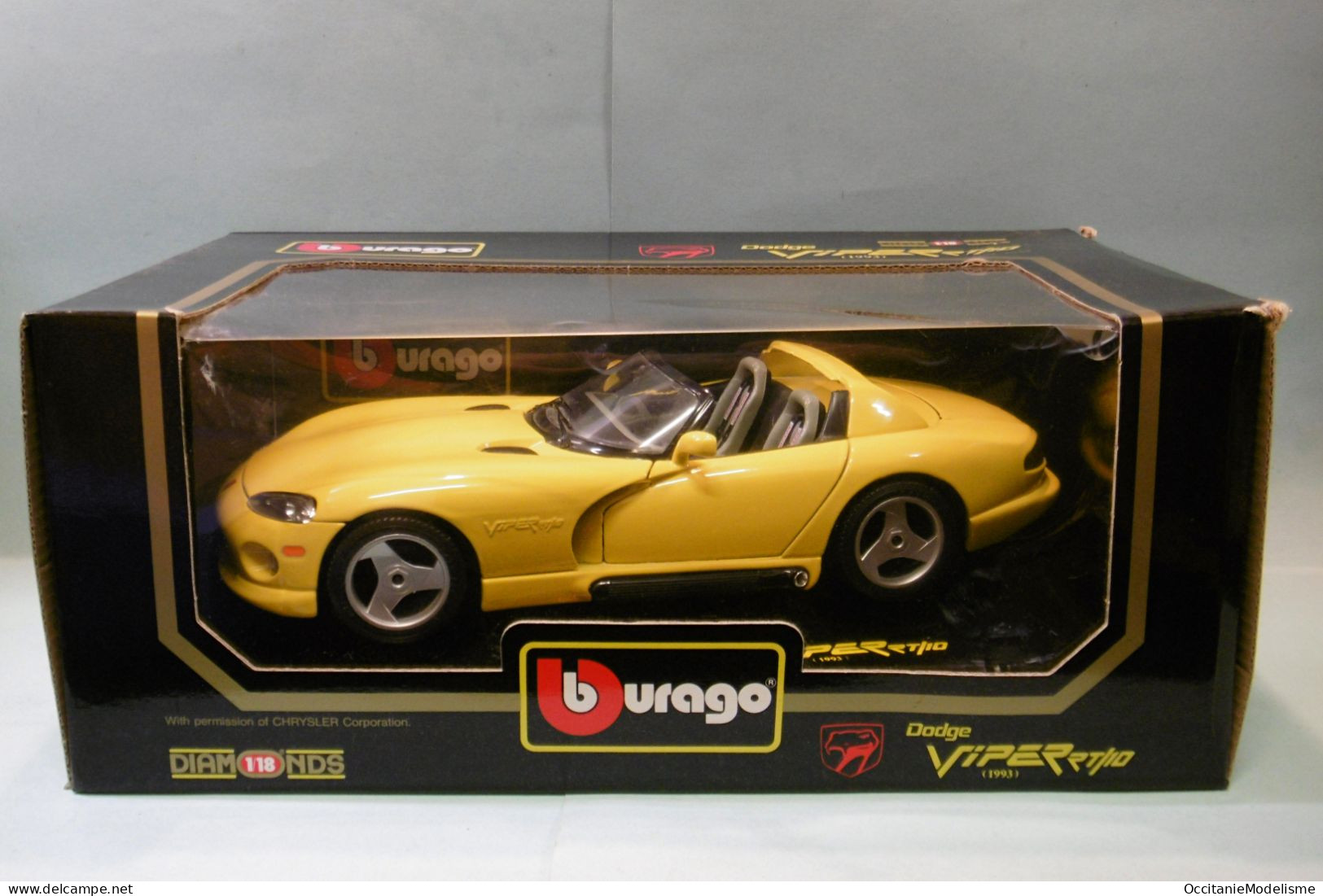 Bburago - DODGE VIPER RT/10 1993 Jaune Burago Réf. 3065 BO 1/18 - Burago