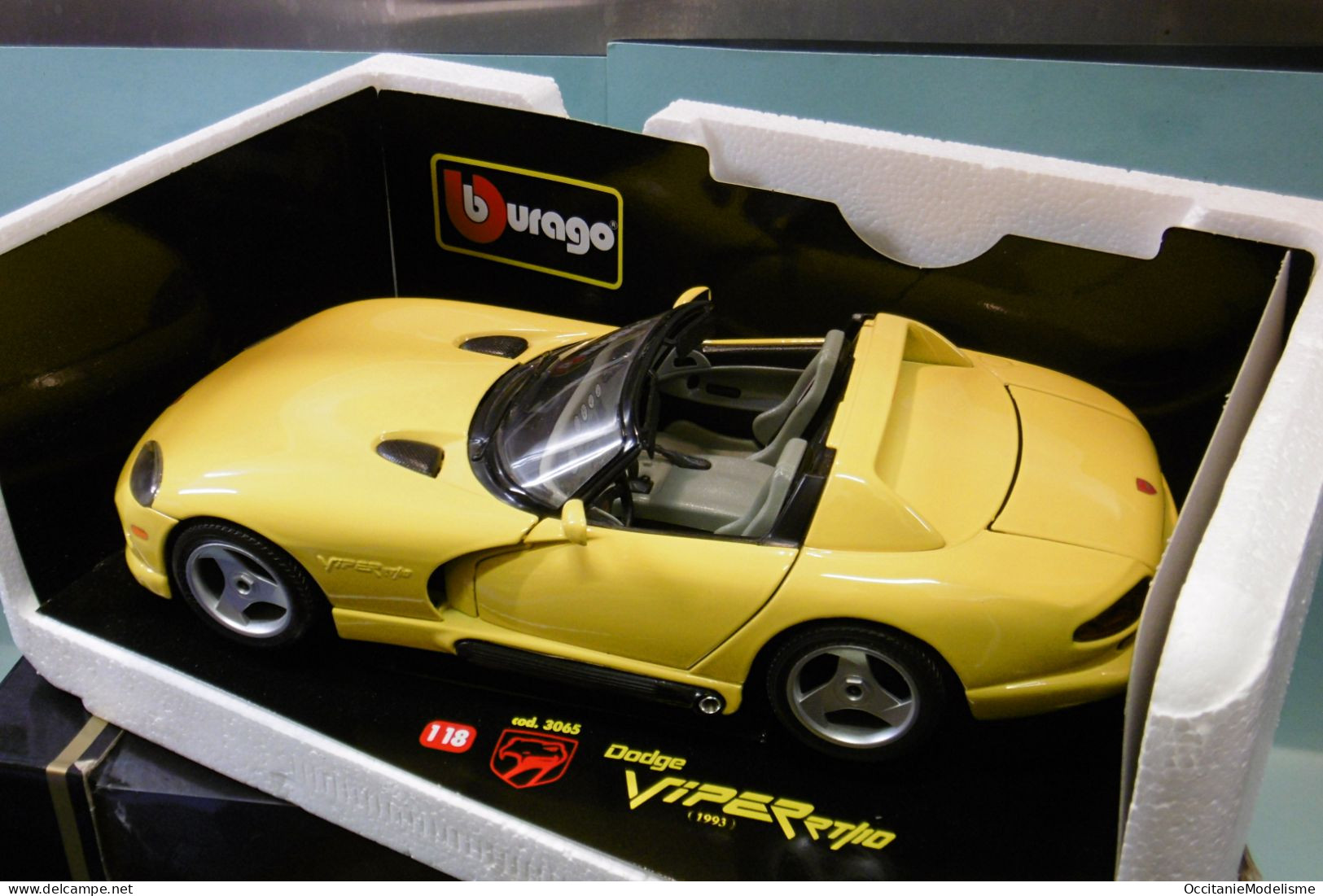 Bburago - DODGE VIPER RT/10 1993 Jaune Burago Réf. 3065 BO 1/18 - Burago