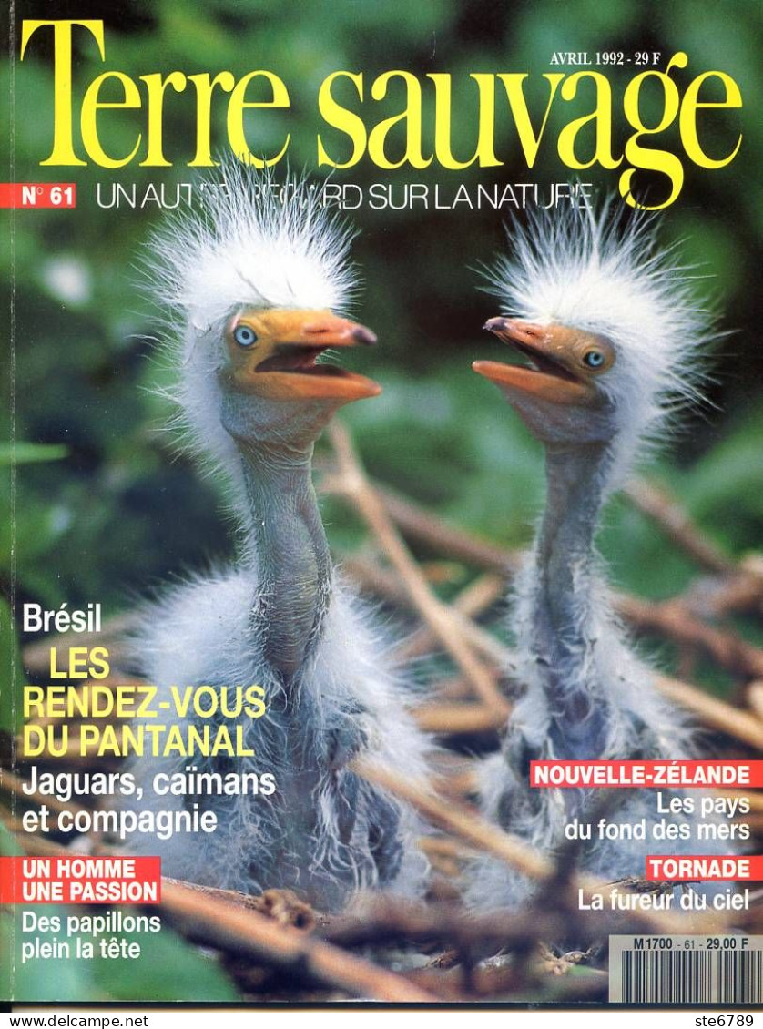 TERRE SAUVAGE N° 61 Animaux Capybara , Papillons Brésil , Poissons Géographie Colombie Indiens Makuna , Les Tornades - Dieren