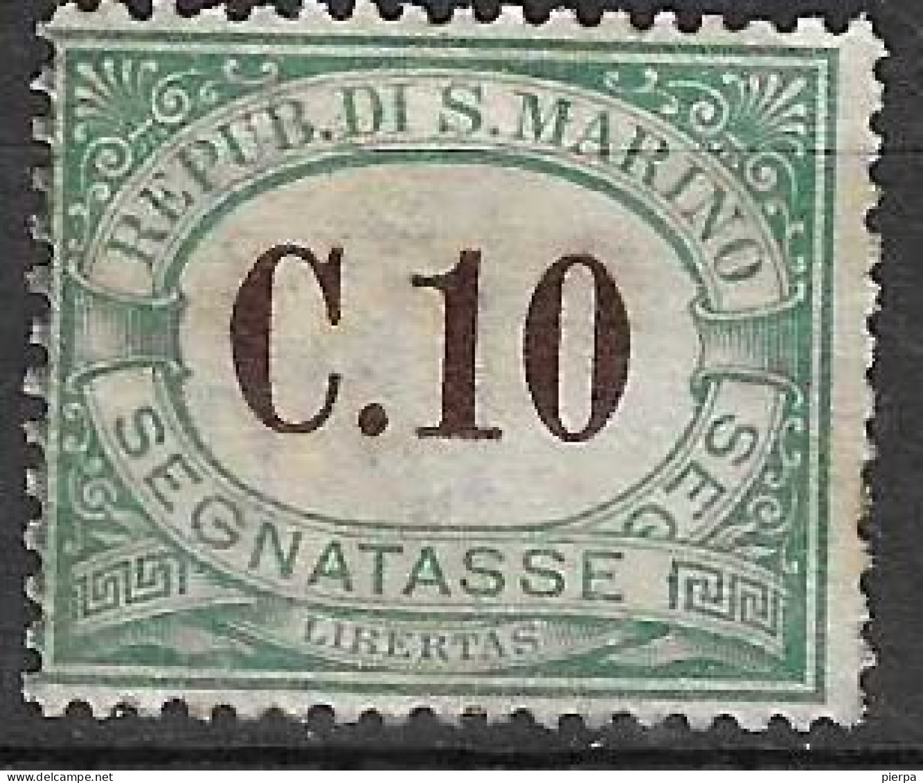 SAN MARINO -1897 - SEGNATASSE - C.10 - NUOVO MH* ( YVERT TX 2 - MICHEL PD 2 - SS  SG 2) - Strafport