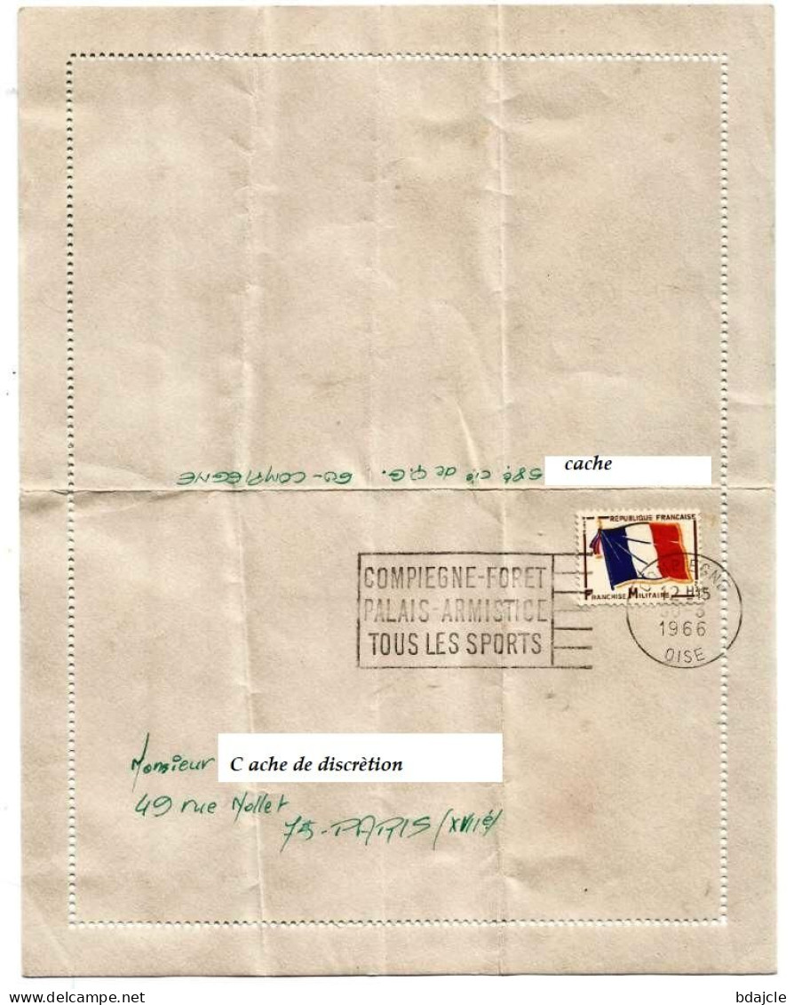 Carte Lettre Entière - Compiegne Pour Paris 17ème - Oblitérée Du 30-03-1966 - Briefe U. Dokumente