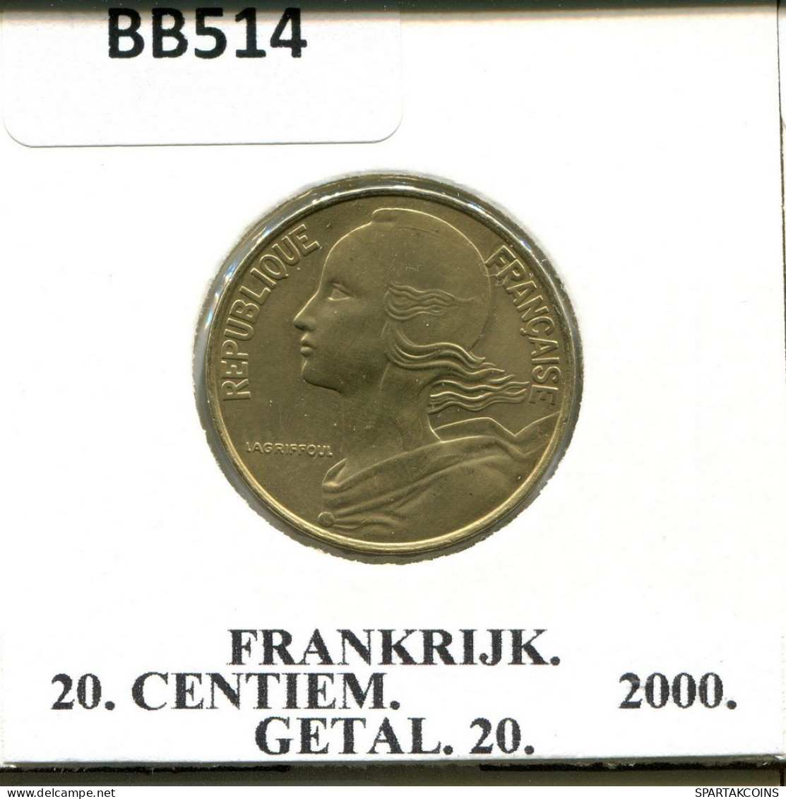 20 CENTIMES 2000 FRANKREICH FRANCE Französisch Münze #BB514.D.A