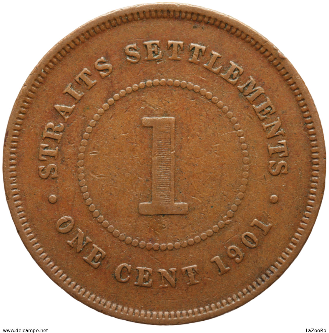 LaZooRo: Straits Settlements 1 Cent 1901 VF - Colonies