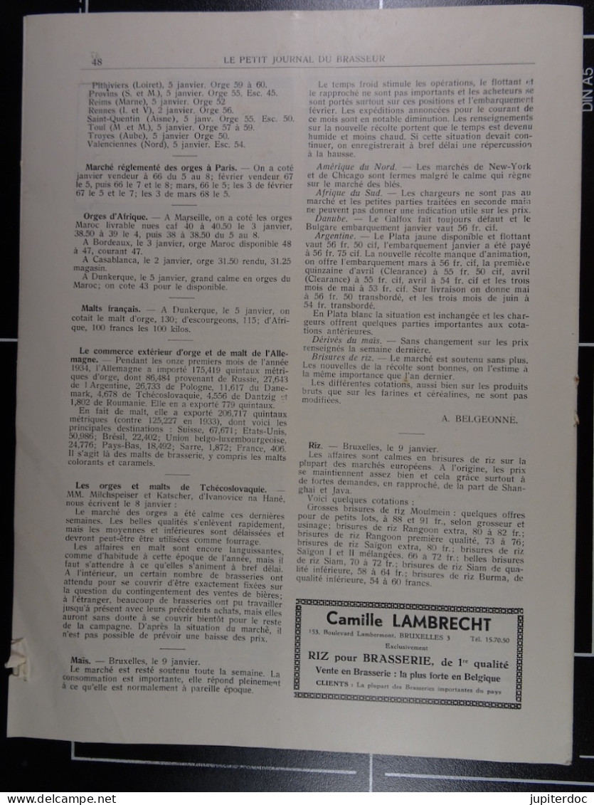 Le Petit Journal Du Brasseur N° 1807 De 1935 Pages 26 à 48 Brasserie Belgique Bières Publicité Matériel Brouwerij - 1900 - 1949