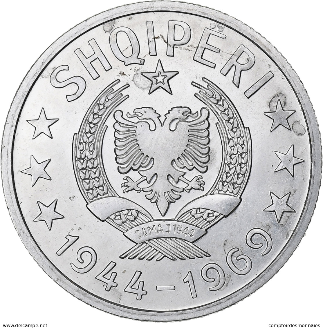 Albanie, 50 Qindarka, 1969, Rome, Aluminium, SUP, KM:47 - Albanien