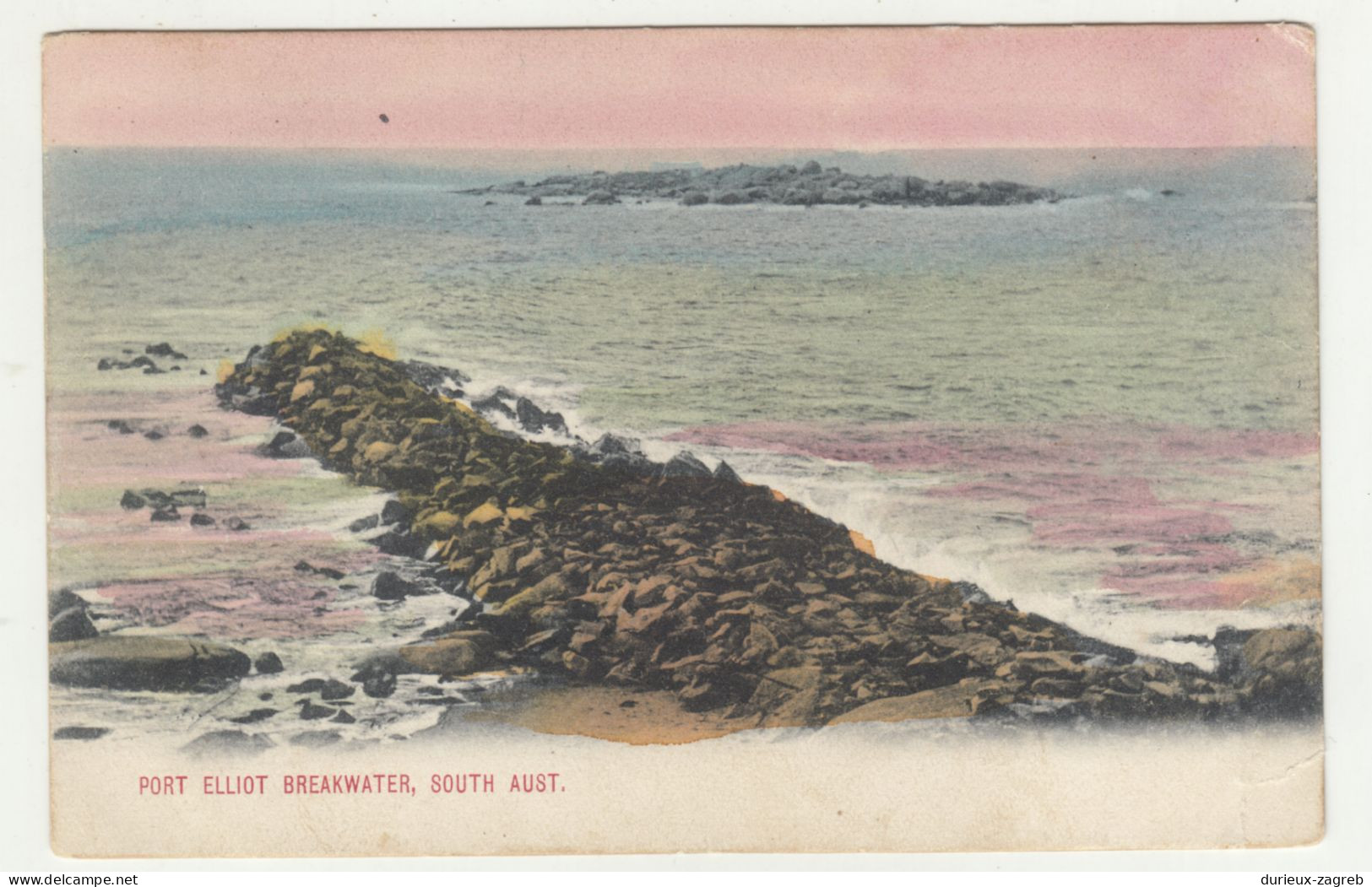 Port Eliliot Breakwater, South Australia Old Postcard Not Posted B240503 - Andere & Zonder Classificatie