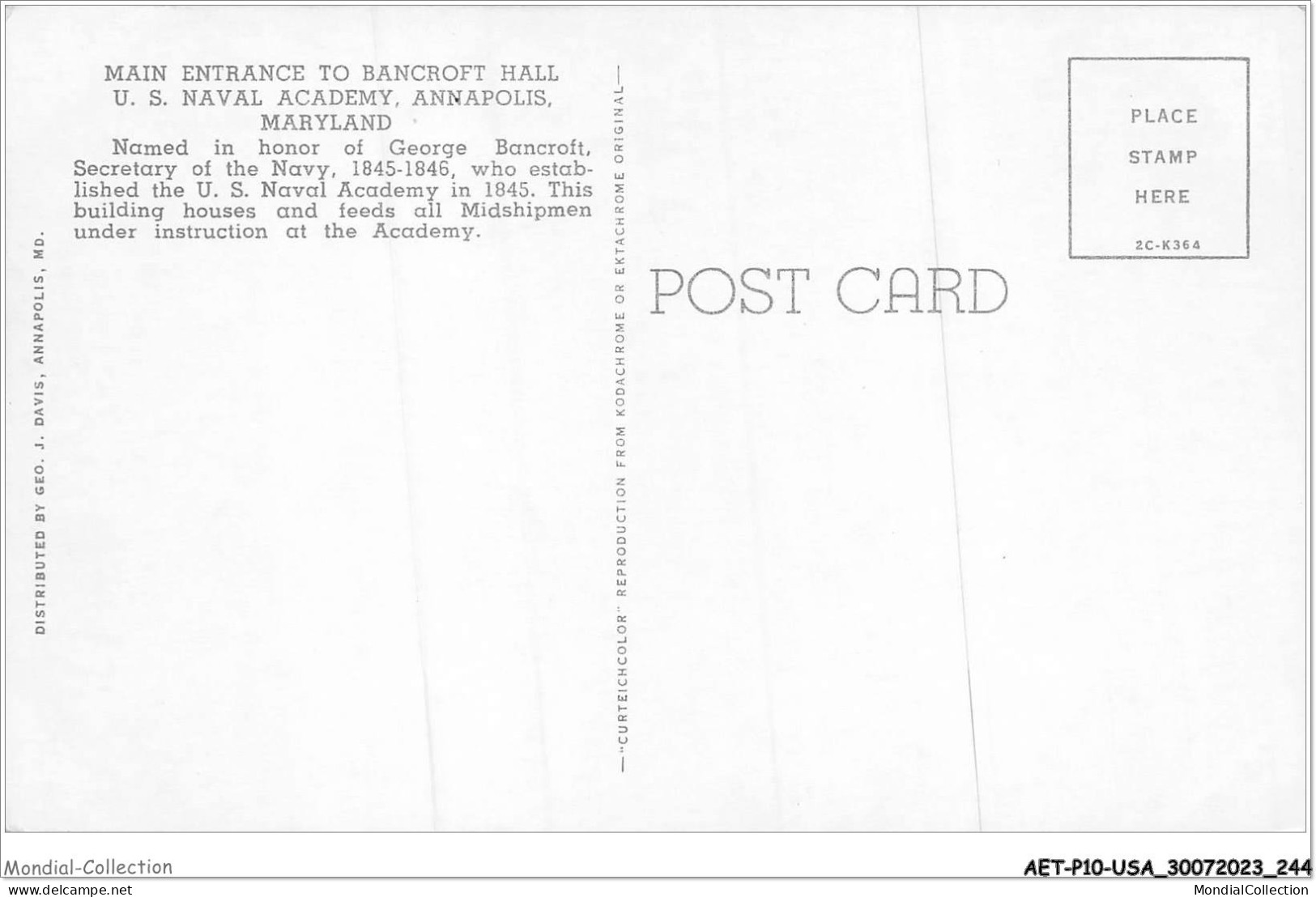 AETP10-USA-0811 - ANNAPOLIS - MARYLAND - Main Entrance To Bancroft Hall - U S Naval Academy - Annapolis – Naval Academy