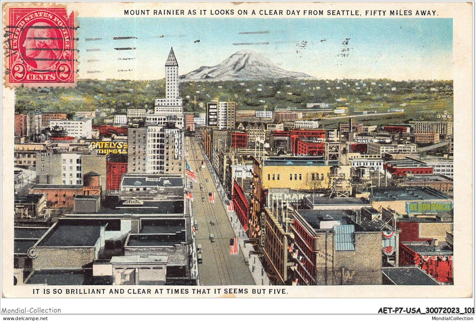 AETP7-USA-0573 - SEATTLE - WASH - Mount Rainier As It Looks On A Clear Day From Seattle - Fifty Miles Away - Seattle