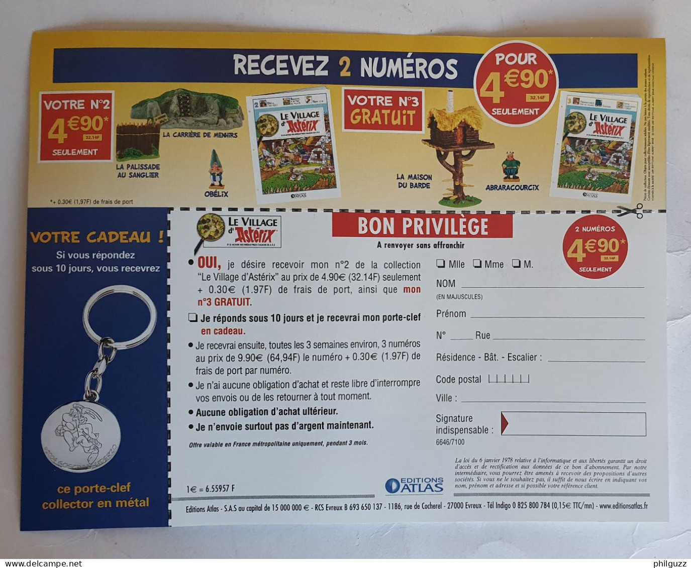 FLYERS Carte CADEAUX ET ABONNEMENT LE VILLAGE D'ASTERIX - Advertisement