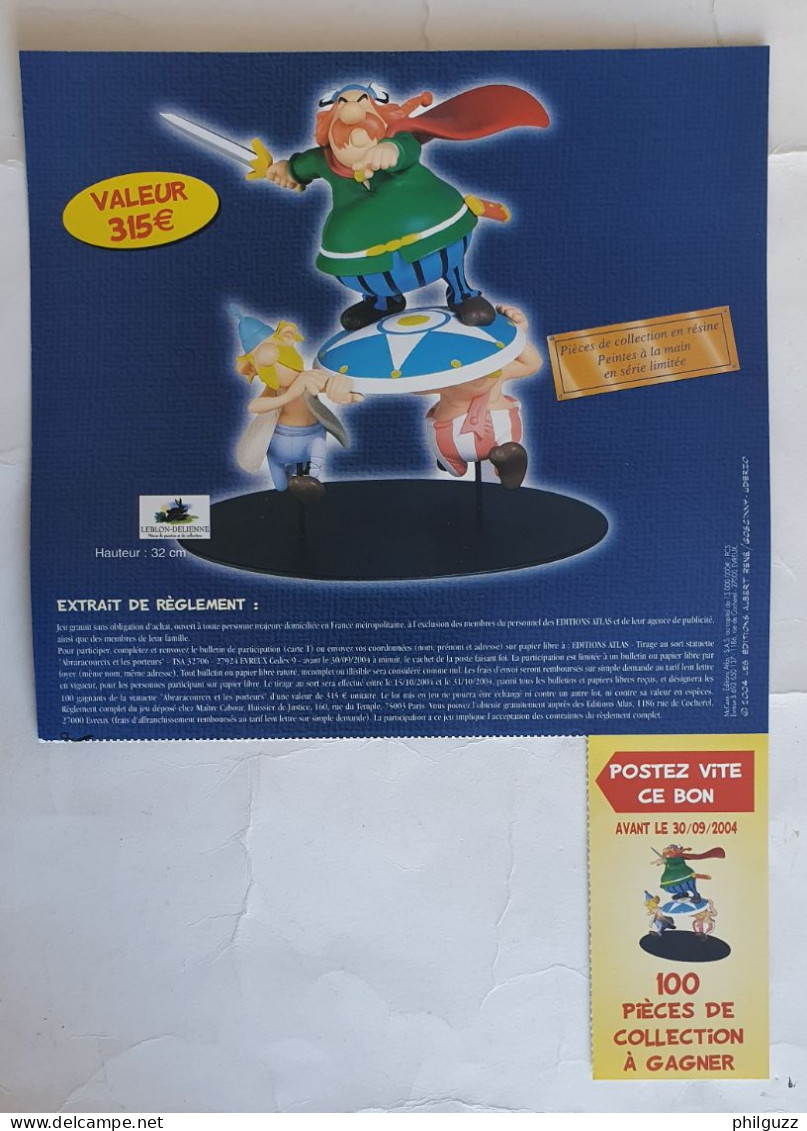 FLYERS GRAND JEU LE VILLAGE ASTERIX RESINE LEBLON DELIENNE 2004  (modèle 1) - Advertisement