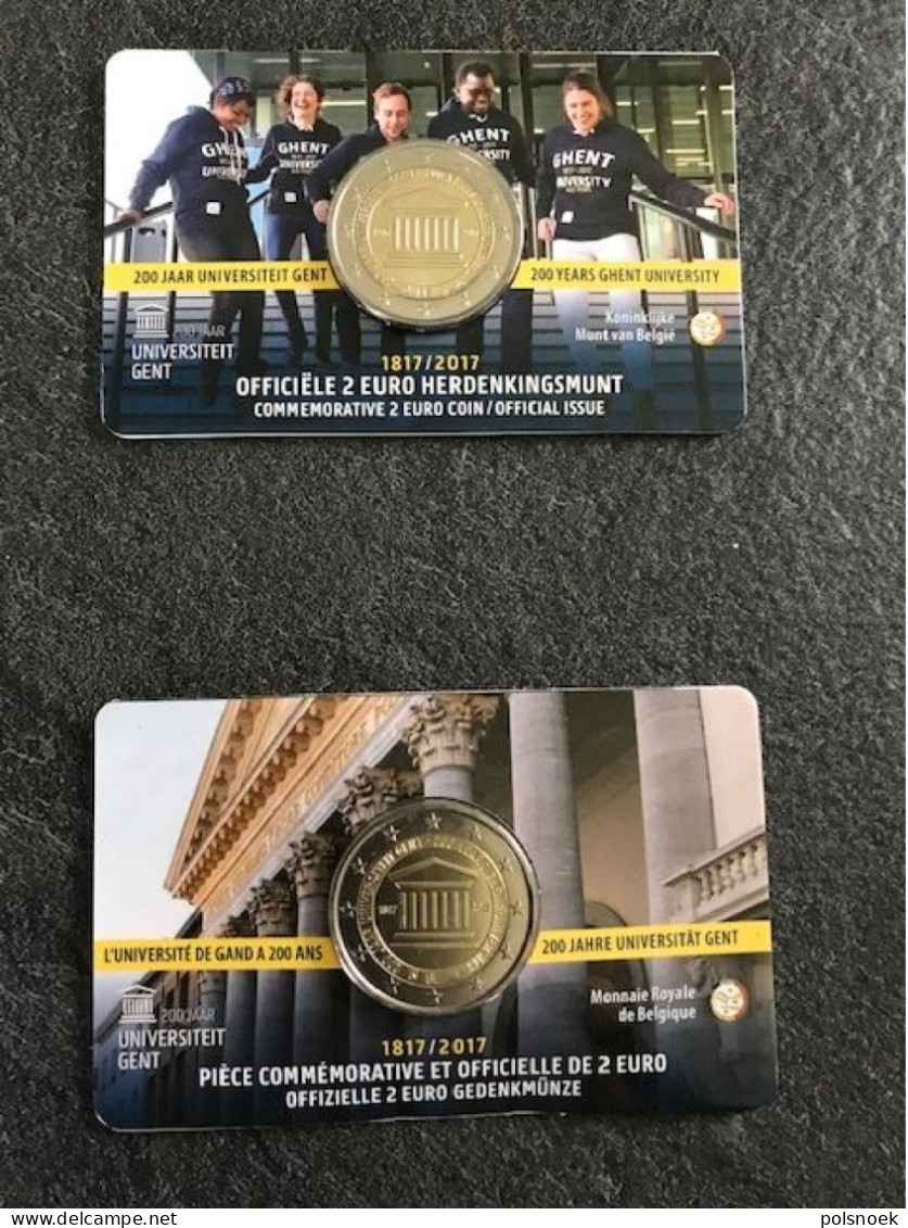 België/Belgique 2017 : 2 X 2 Euro Coincard Universiteit Gent (NL + FR) - Belgique