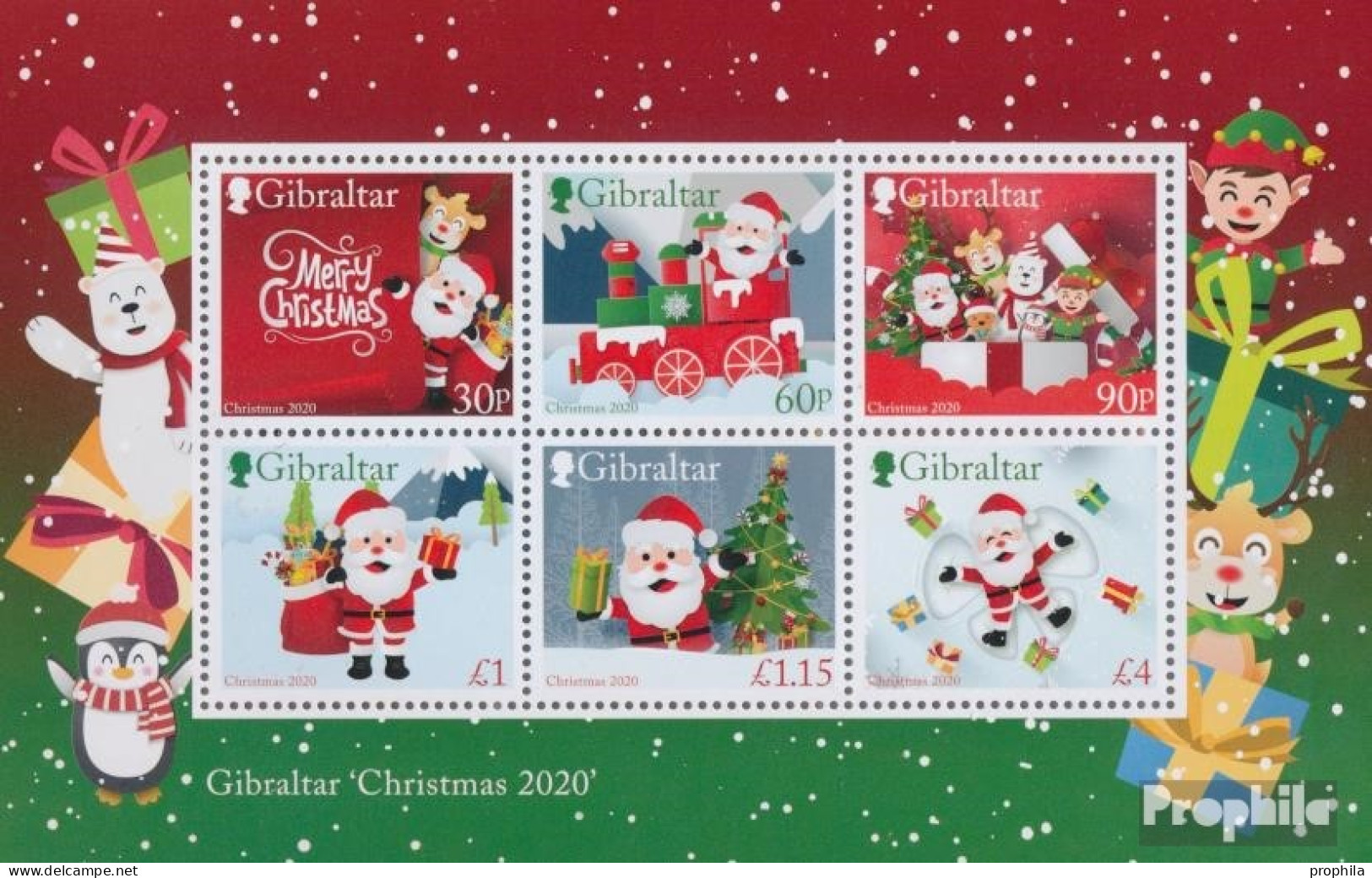 Gibraltar Block144 (kompl.Ausg.) Postfrisch 2020 Weihnachtsmann - Gibraltar