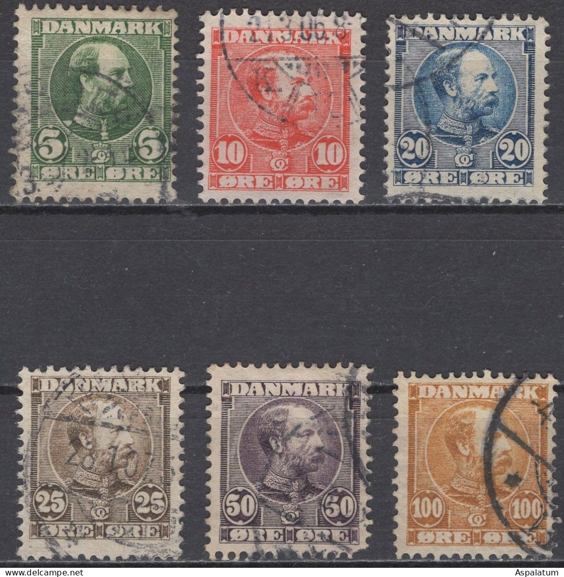 Denmark - Definitives - Set Of 6 - King Christian IX - Mi 47~52 - 1904/06 - Gebruikt