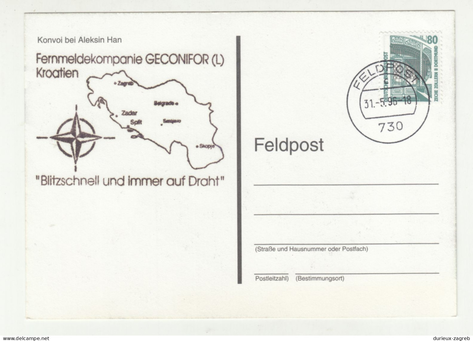 Germany - GECONIFOR - Konvoi Bei Aleksin Han Postcard - Postmarked Feldpost 730 Not Posted B240503 - Altre Guerre