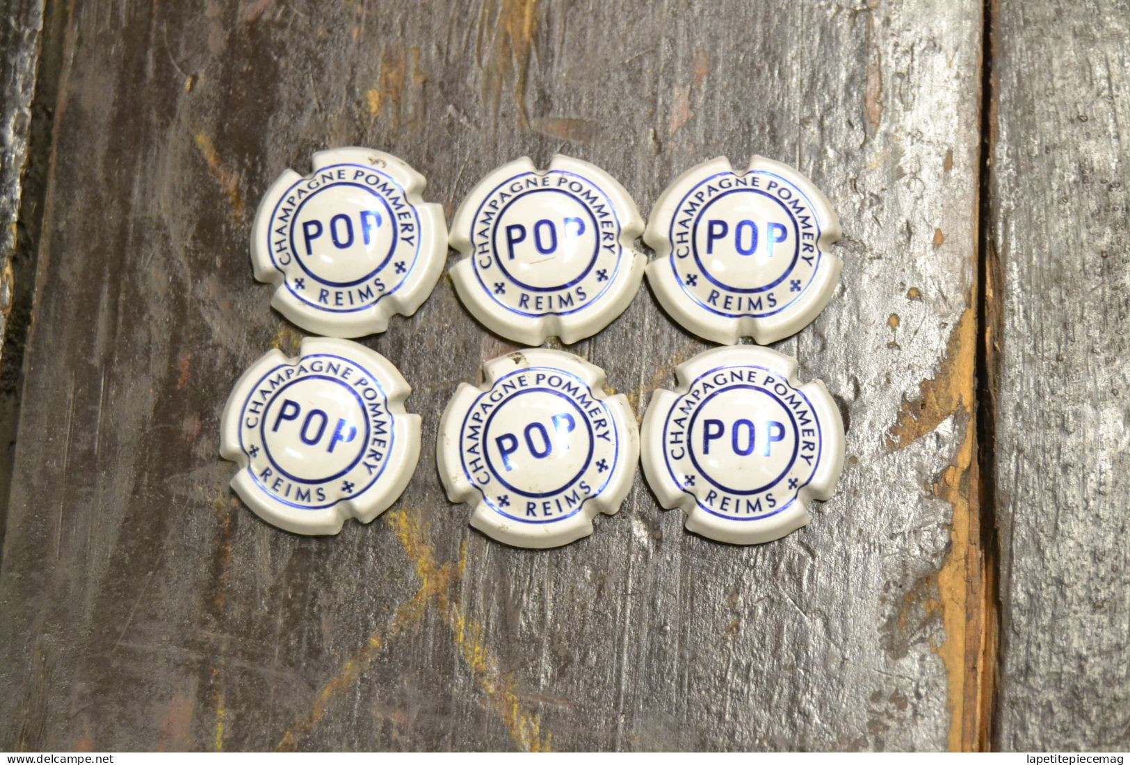 Lot X 6 Capsules De Champagne / Plaque De Muselet Champagne POP REIMS POMMERY - Collection (2021827844) - Pomméry