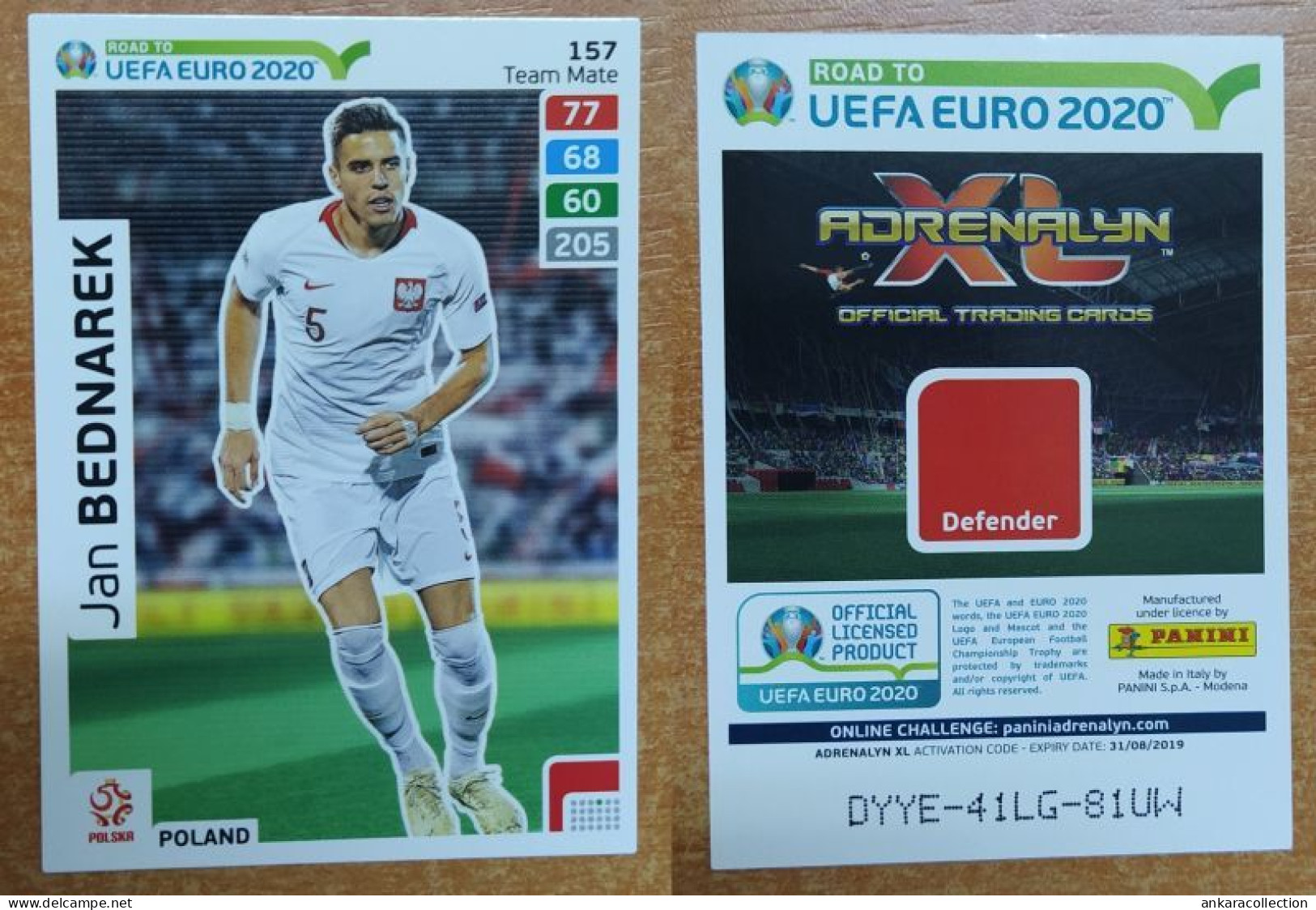 AC - 157 JAN BEDNAREK  POLAND TEAM MATES  ROAD TO EURO 2020  PANINI 2019 ADRENALYN TRADING CARD - Trading Cards