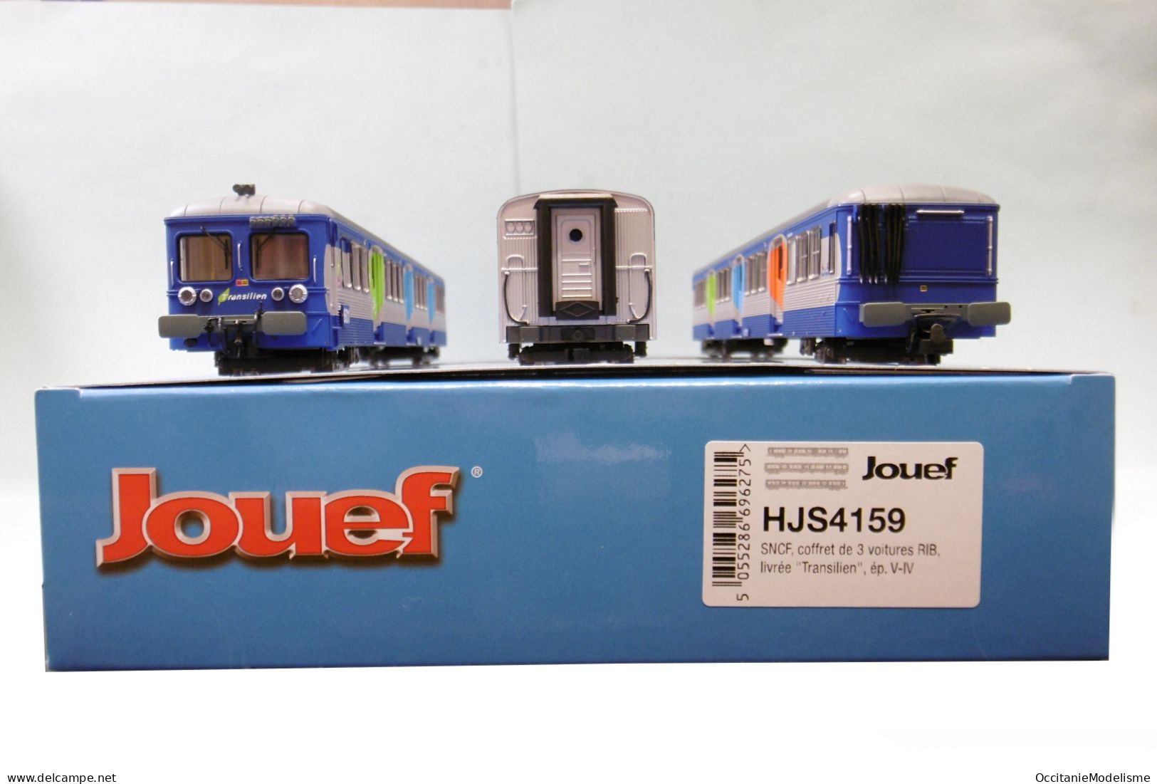 Jouef - Coffret 3 VOITURES RIB Livrée Transilien ép. V / VI SNCF Réf. HJS4159 Neuf NBO HO 1/87 - Scompartimento Viaggiatori