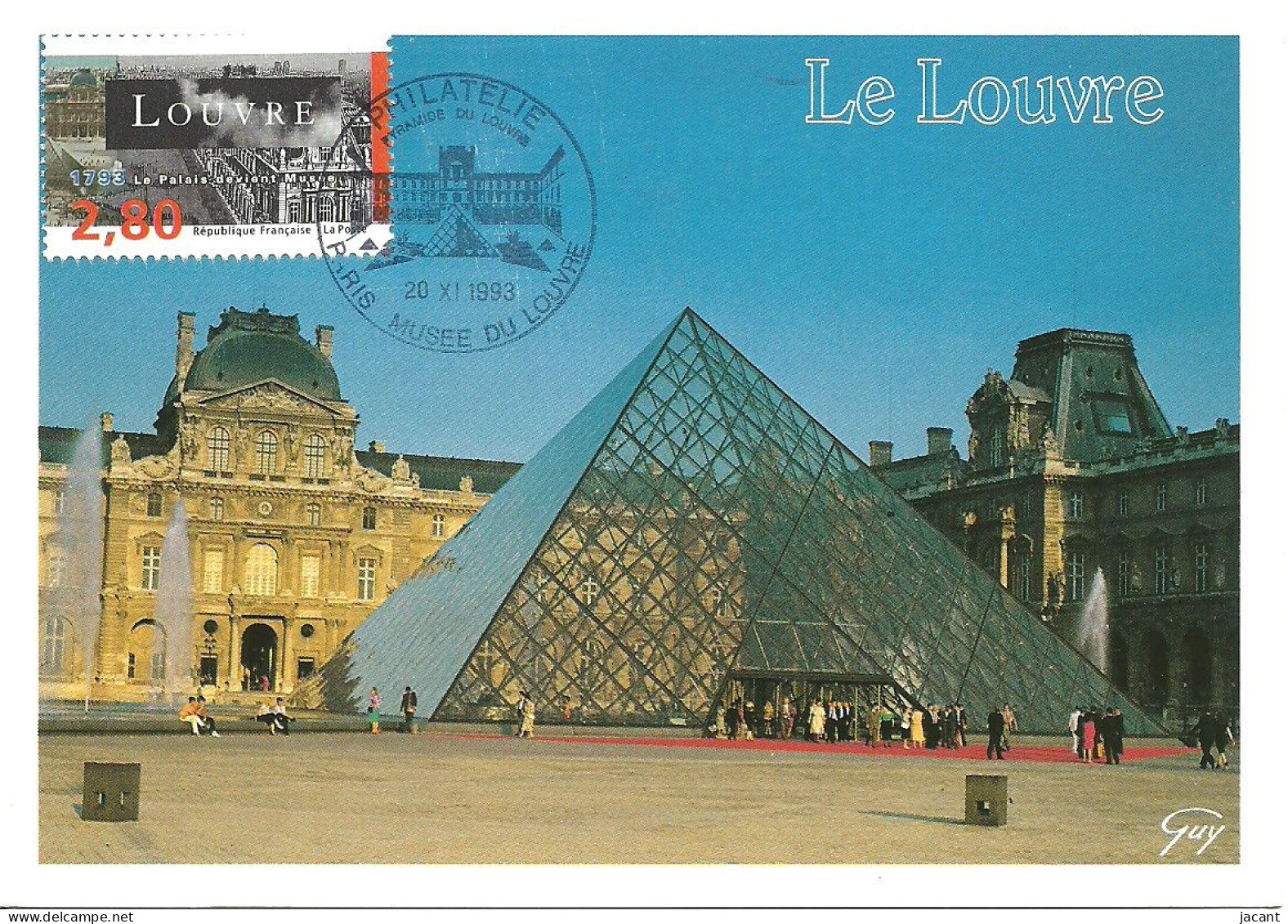 30825 - Carte Maximum - France - Le Grand Louvre Musée - La Pyramide - 1990-1999