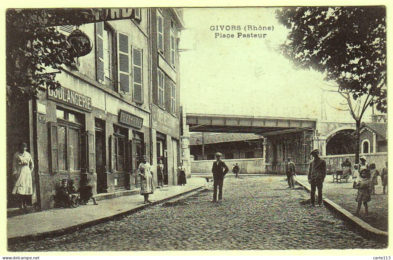 69 - B19375CPA - GIVORS - Place Pasteur, Boulangerie Epicerie - Parfait état - RHONE - Givors