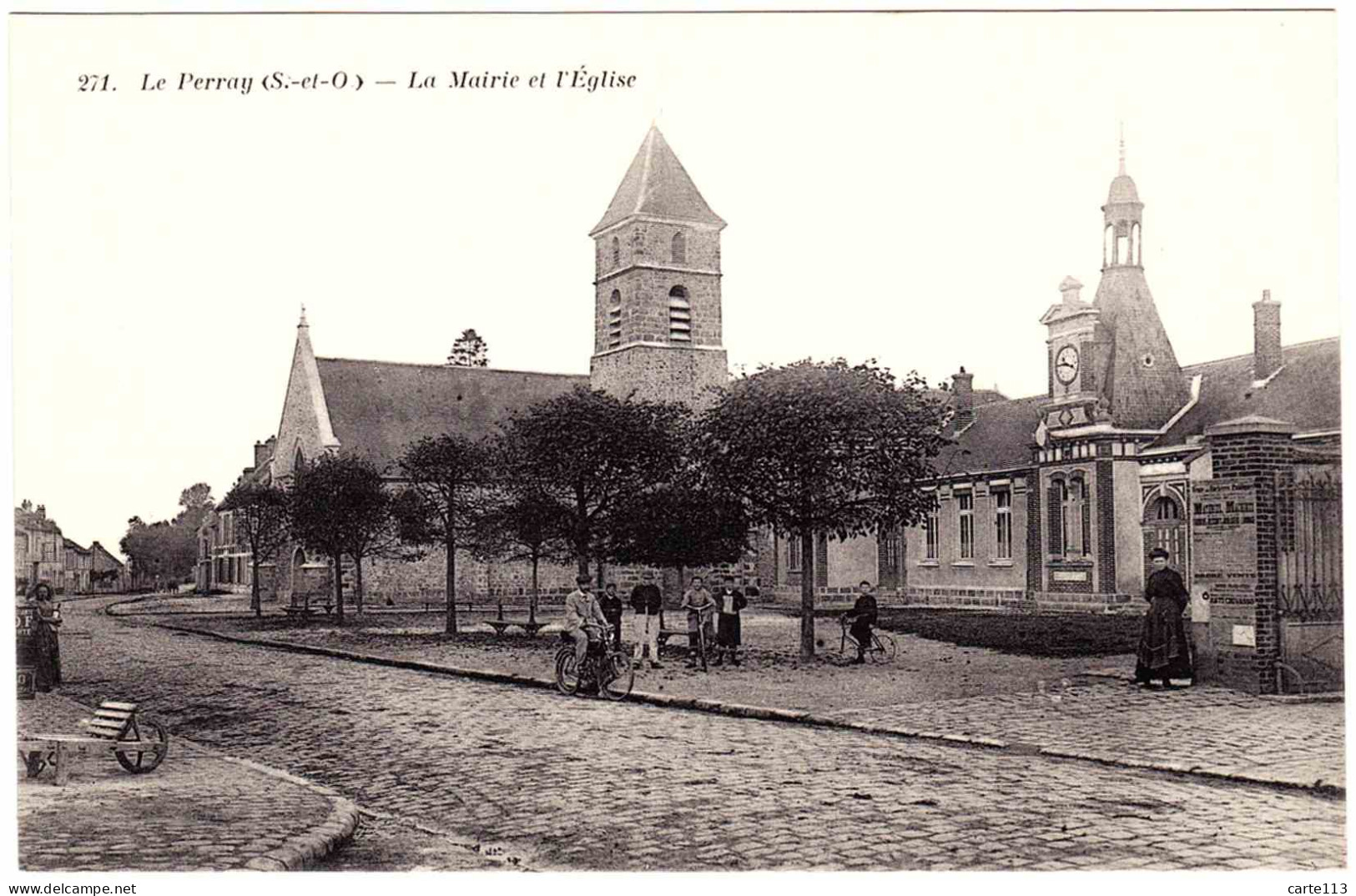 78 - B23179CPA - LE PERRAY - La Mairie Et L' Eglise - Parfait état - YVELINES - Le Perray En Yvelines