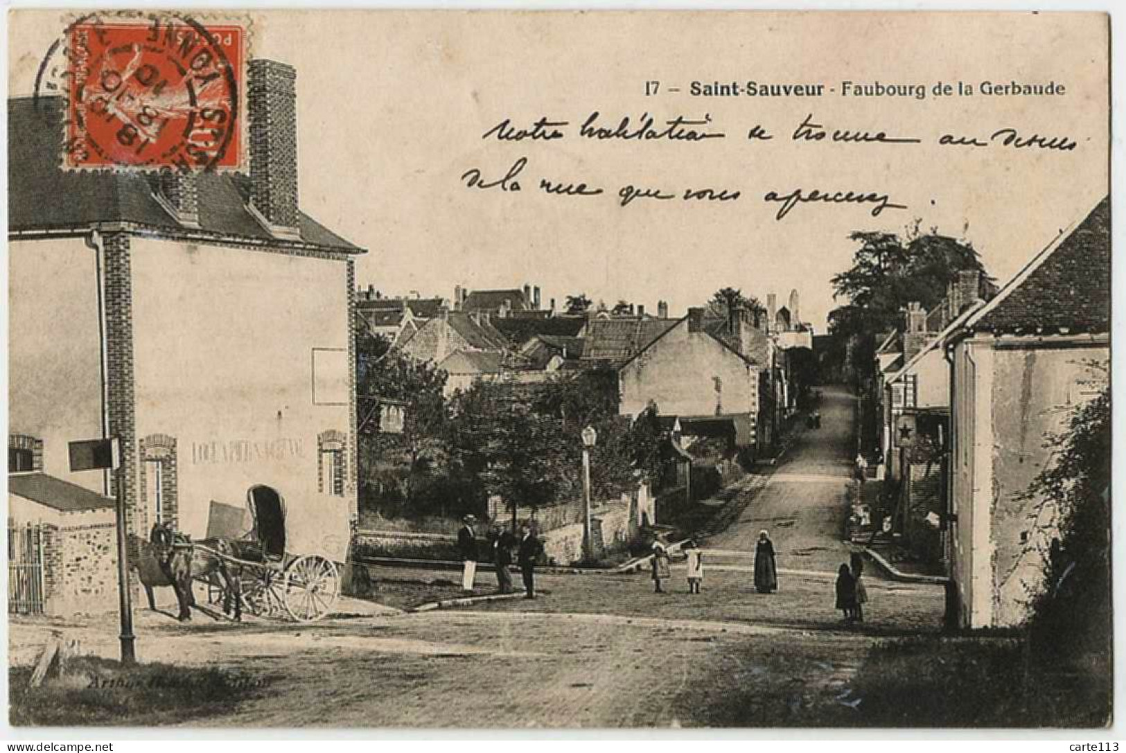 89 - B26618CPA - SAINT St SAUVEUR - Faubourg De La Gerbaude. Bien Animée - Très Bon état - YONNE - Saint Sauveur En Puisaye