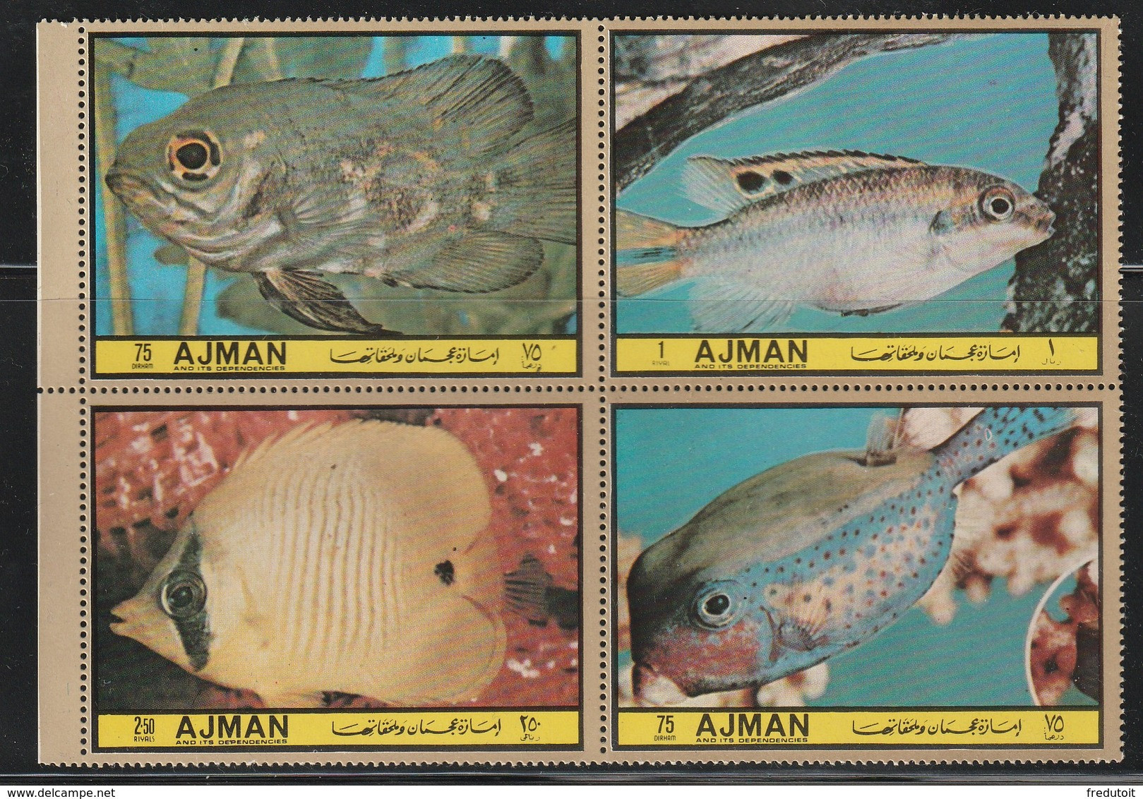 AJMAN - N°1758/61 ** (1972) Poissons - Ajman