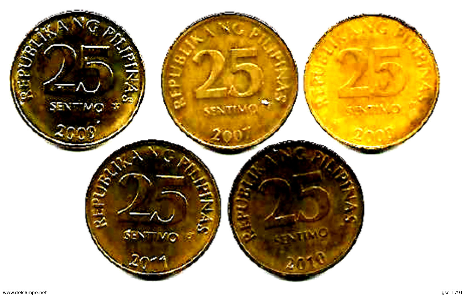 PHILIPPINES  Réforme Coinage, 25 Sentimo Bangko Central  KM 271 , 5 Pièces à Suivre De 1995 à 1999,  TTB - Philippines