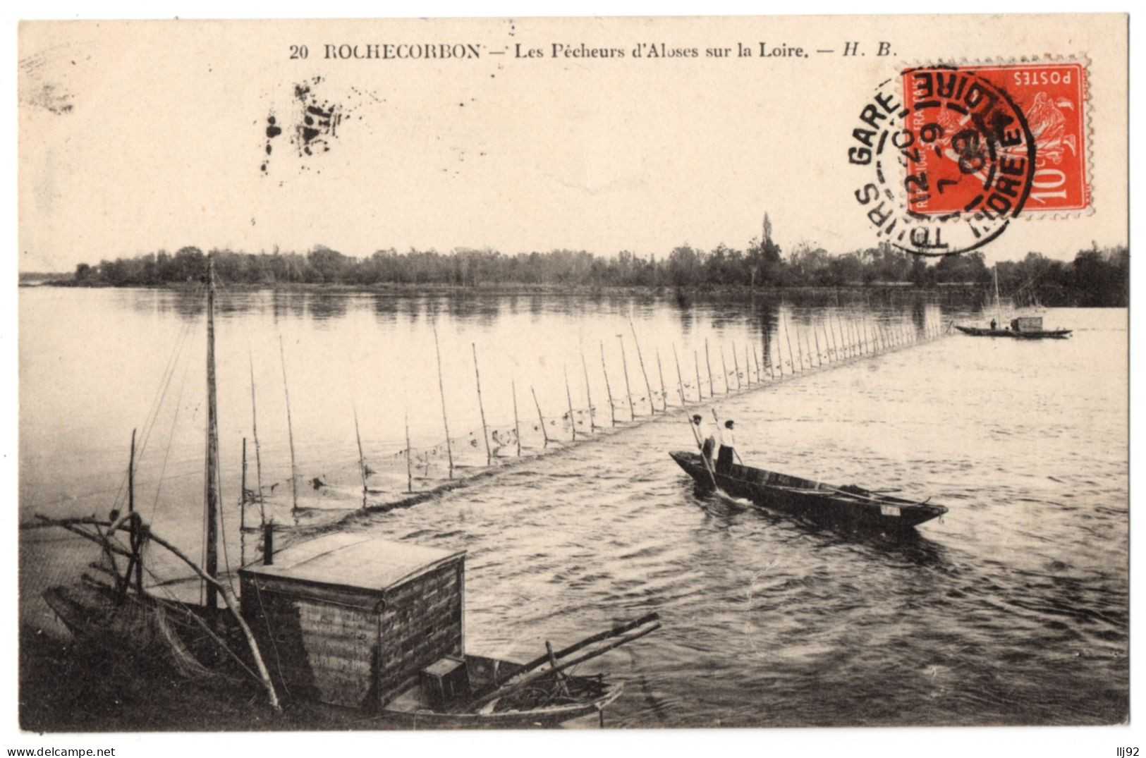 CPA 17 - ROCHECORBON (Indre Et Loire) - 20. Les Pêcheurs D'Aloses Sur La Loire - H.B. - Rochecorbon