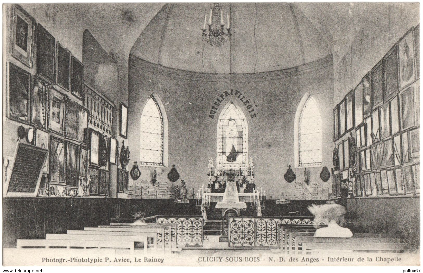 CPA DE CLICHY-SOUS-BOIS  (SEINE SAINT DENIS)  N.-D. DES ANGES. INTÉRIEUR DE LA CHAPELLE - Clichy Sous Bois