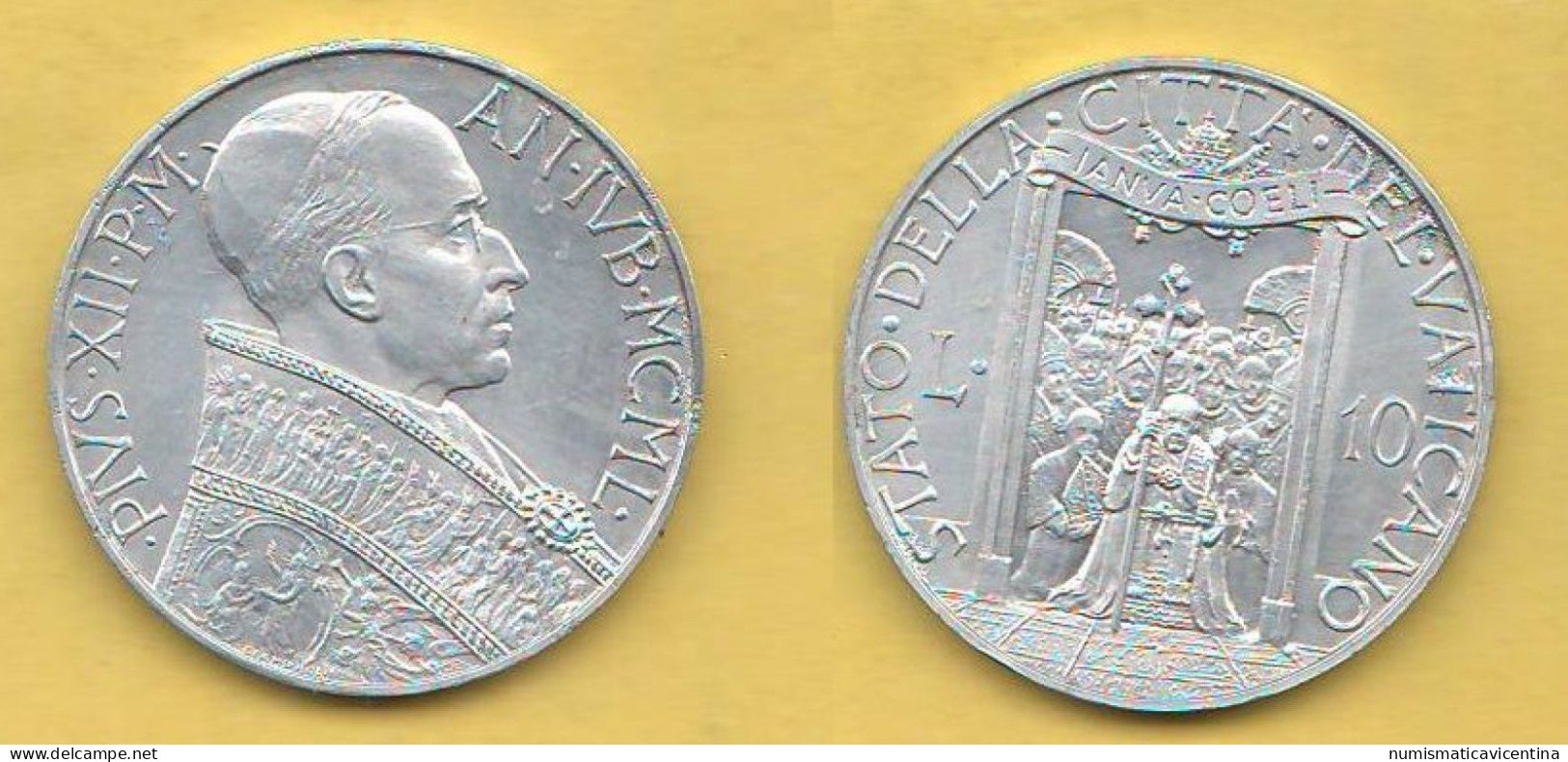 Vaticano 10 Lire 1950 Papa Paio XII° Vatican City Jubileum - Vatican