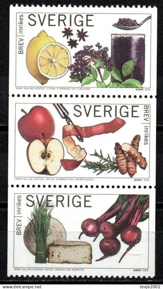 Schweden 2005 - Mi.Nr. 2463 - 2465 - Postfrisch MNH - Früchte Obst Fruits - Obst & Früchte