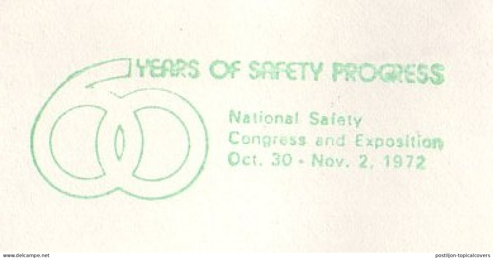 Meter Cover USA 1972 60 Years Safety Progress - Congress - Exposition - Andere & Zonder Classificatie