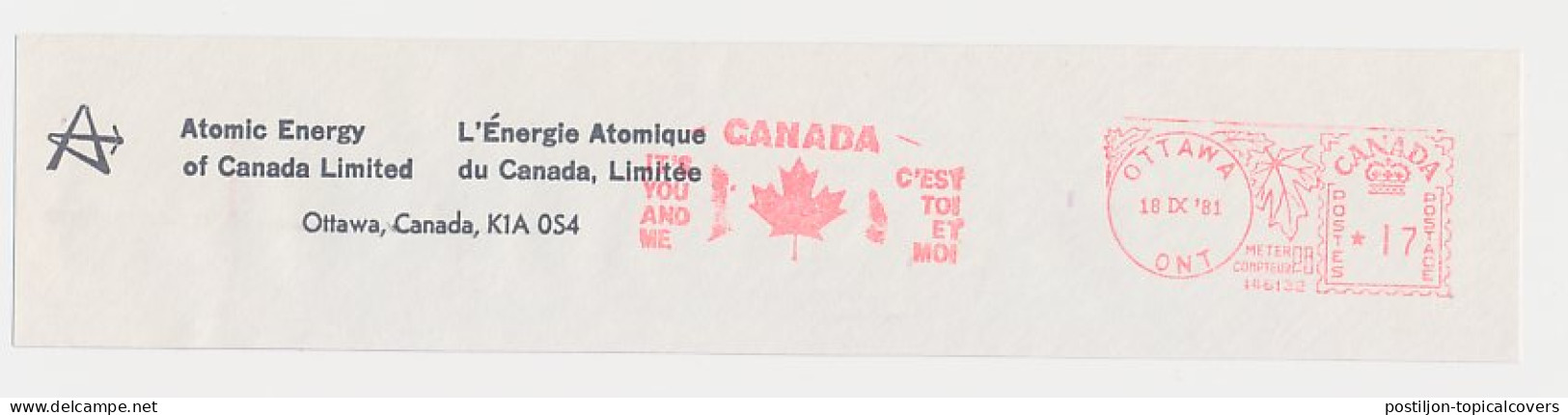 Meter Top Cut Canada 1981 Atomic Energy - It S You And Me - Autres & Non Classés