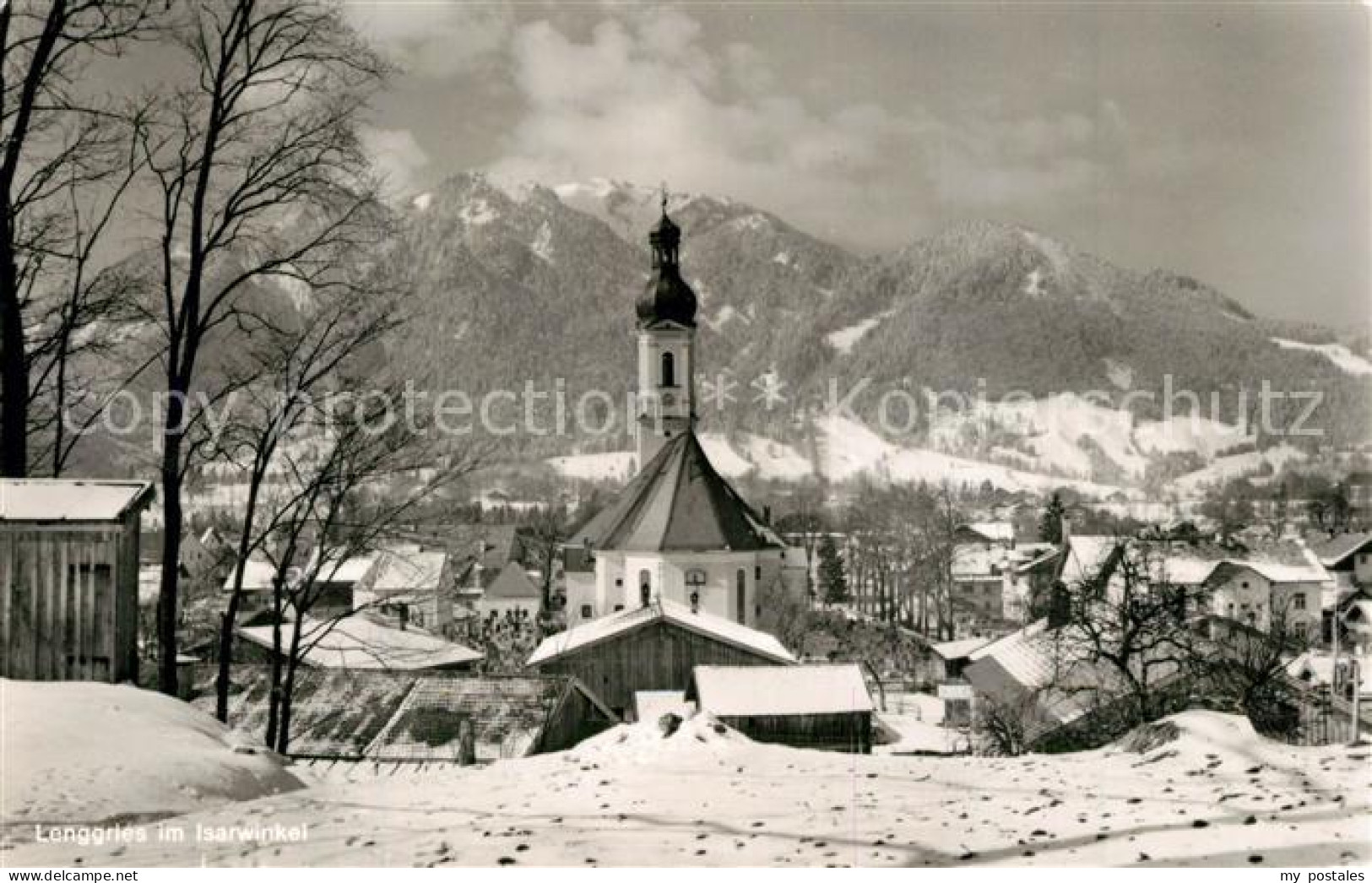 73608312 Lenggries Ortsansicht Mit Kirche Winterpanorama Lenggries - Lenggries