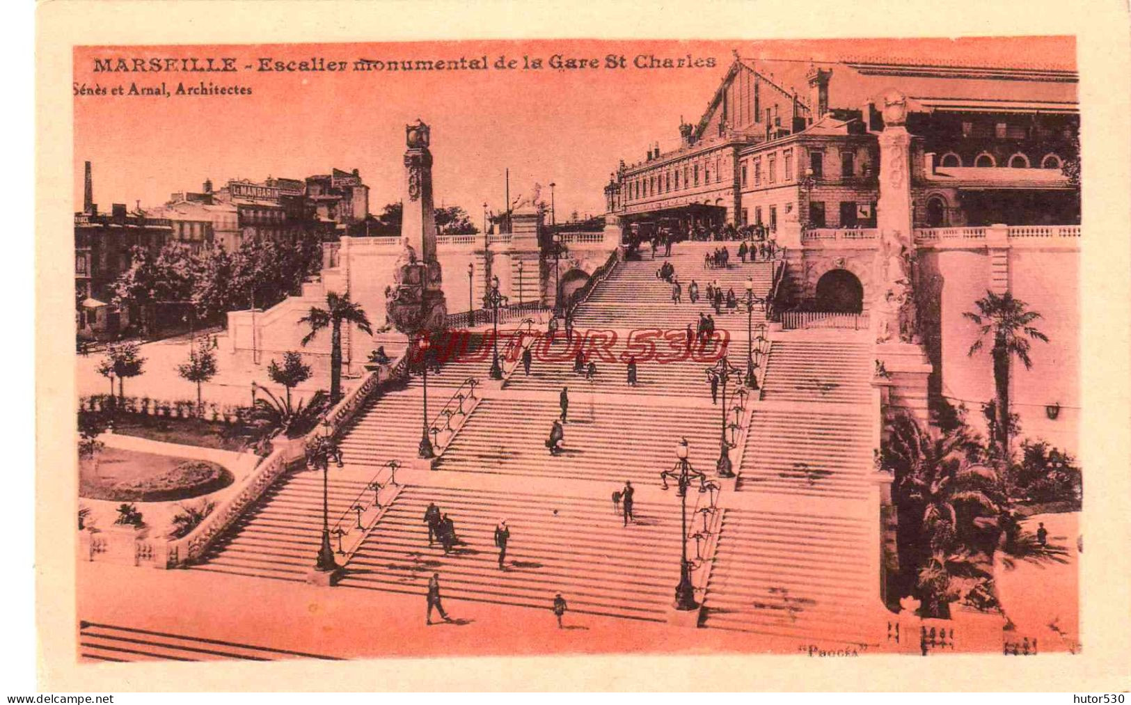 CPA MARSEILLE - ESCALIER DE LA GARE SAINT CHARLES - Quartier De La Gare, Belle De Mai, Plombières